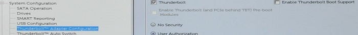 Latitude Enable Thubberbolt Boot Support (Understøttelse af Opstart fra Latitude)