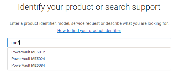 Figure 2 - Use the PowerVault service tag or enter the model type.