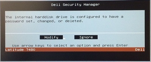 Solicitud de eliminación de contraseña de HDD con CCTK