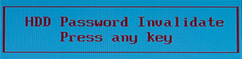 HDD Password Invalidate