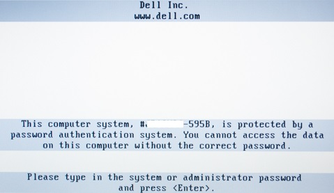 Aufforderung für die Eingabe des Festplatten-Kennworts