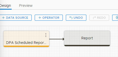 Captura de tela do arrastamento da fonte de dados para o relatório