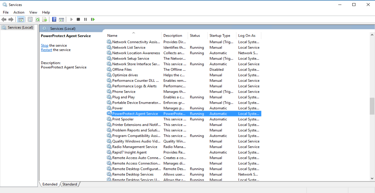 PowerProtect Agent hizmetinin çalıştığını doğrulama