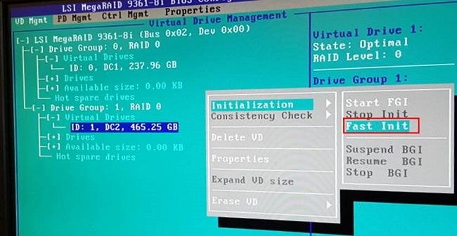 HOW11993_pl__5LSI MegaRAID Bios Initialization screen