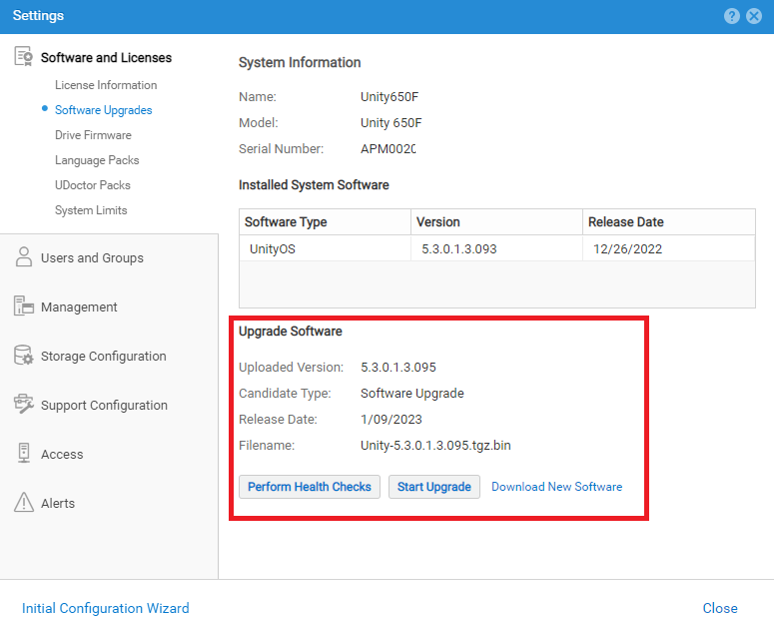 Screenshot of Unisphere candidate OE details