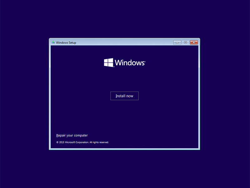 Windows Installation screen