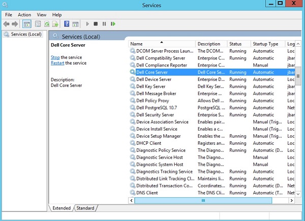 Riavvio di Dell Core Server