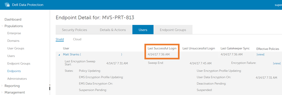 마지막으로 성공한 로그온