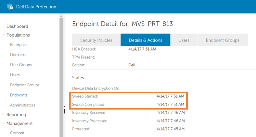 スイープ開始とスイープ完了