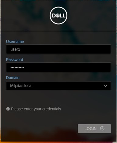 Prompt di accesso a ThinOS