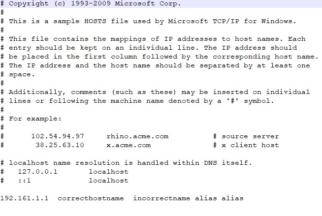 File hosts aggiornato
