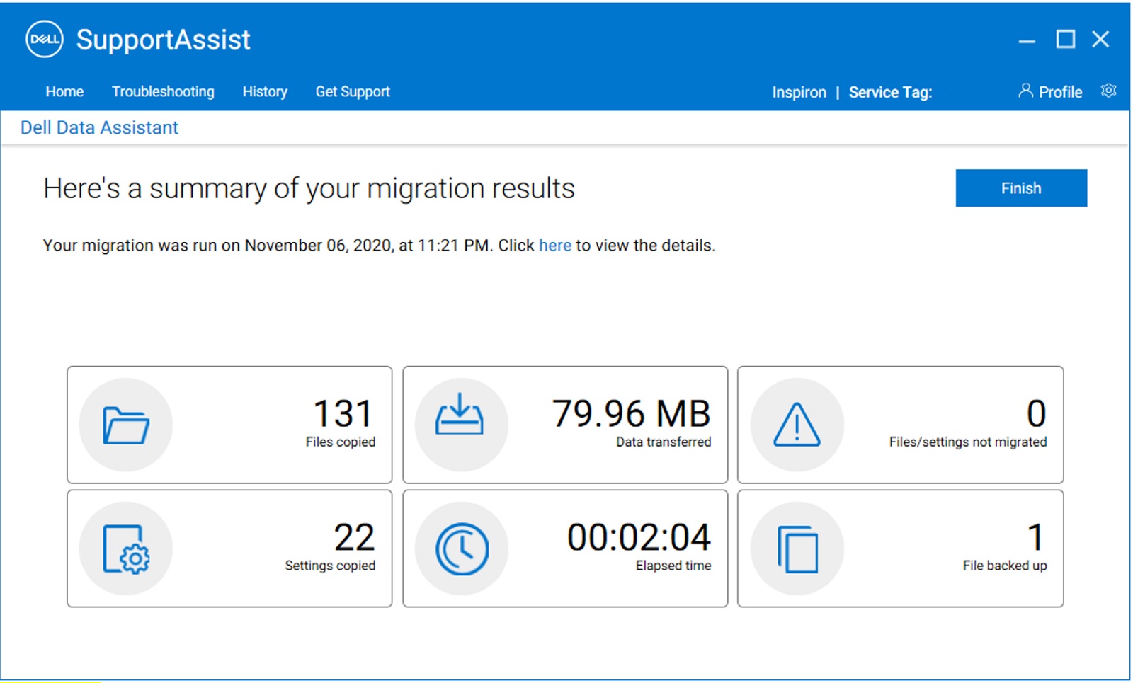 New computer (Migration Summary)