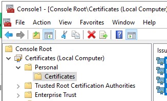 Select Certificates folder