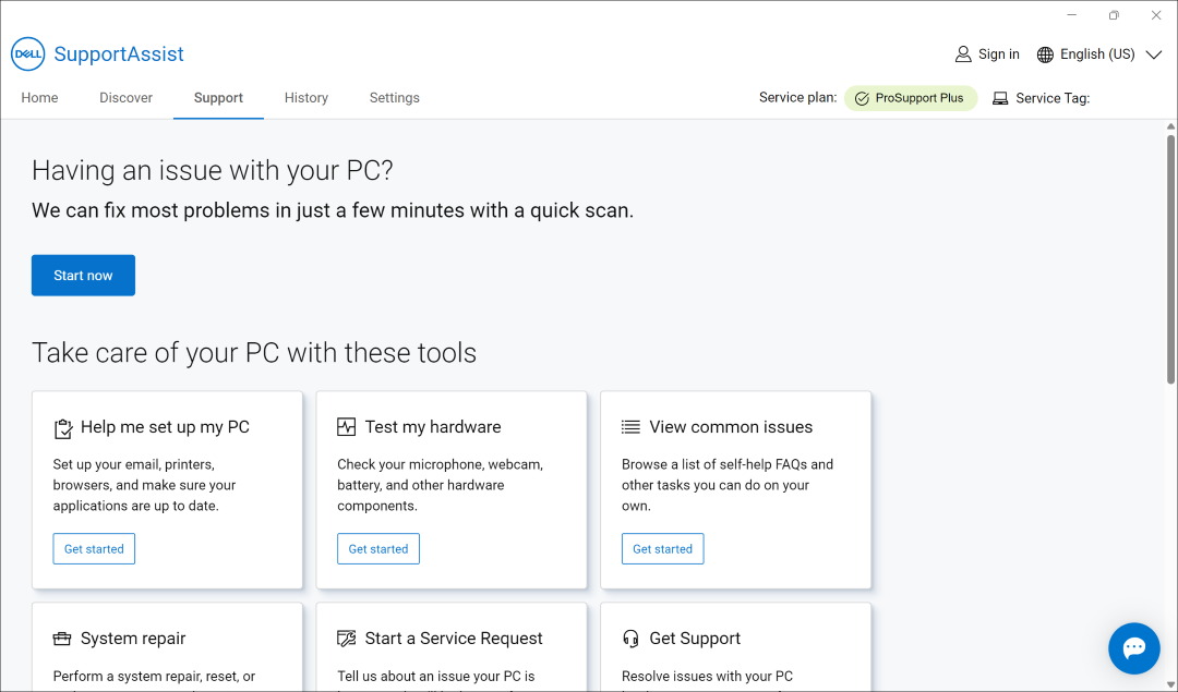 Test my hardware option in SupportAssist version 4.0.3