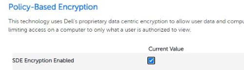 SDE Encryption Enabled (SDE Şifreleme Etkin) Kutusu İşaretli