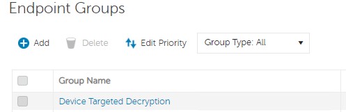 Yeni oluşturulan Uç Nokta Grubunu seçin
