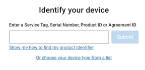 Enter your Service Tag and click Submit