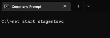 Kirjoita net start stagentvc