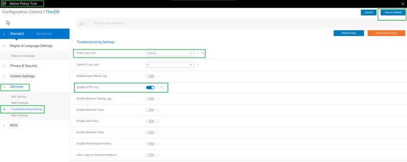 Controle de Configuração | ThinOS