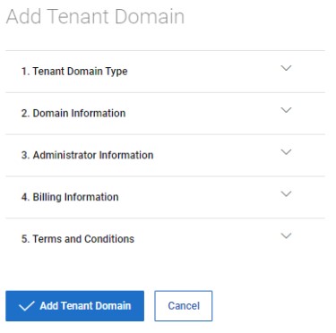Kliknij opcję Add Tenant Domain