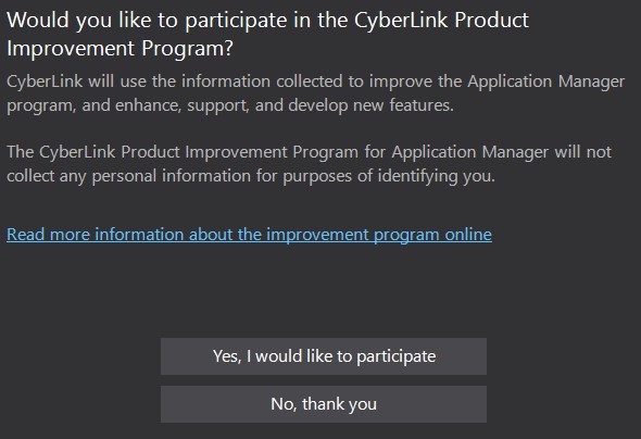 Program zlepšování produktů CyberLink