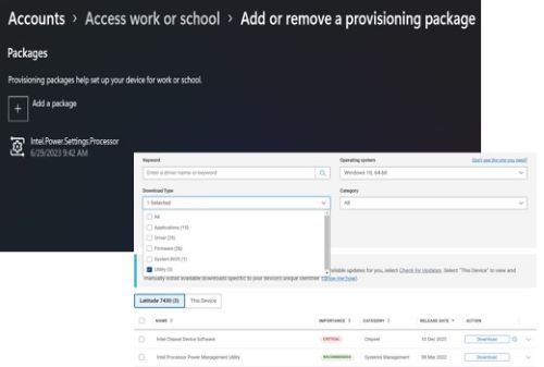 Add or remove provisioning package