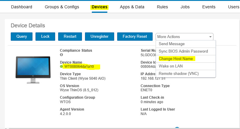 Change Host Name을 클릭합니다.