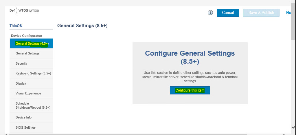 Cliquez sur Configure this item