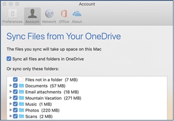 从 OneDrive 同步文件