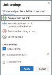Configuración de enlaces