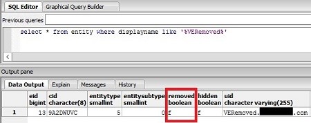 Type select * from entity where displayname like '%<HostName>%'
