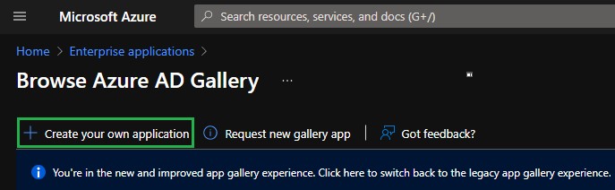 Browse Azure AD Gallery