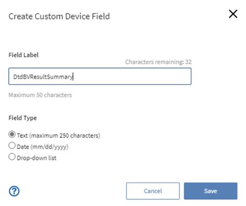 Введите значение в поле Custom Device Labels