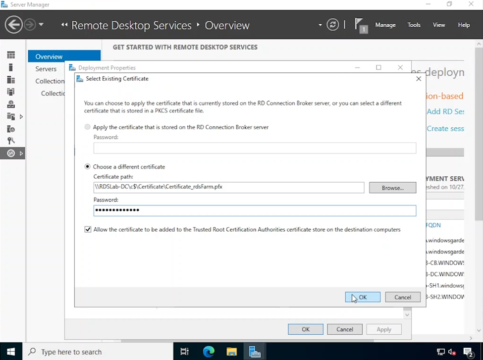 Konfigurowanie certyfikatu na potrzeby wdrożenia