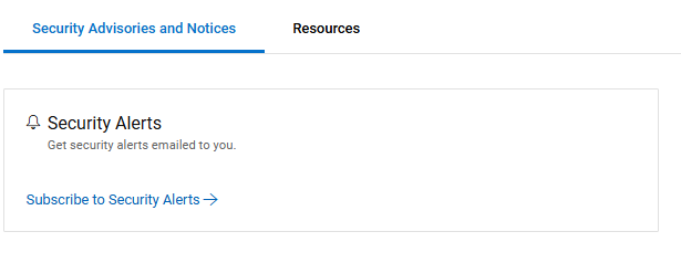 Security Advisories and Notices Tab