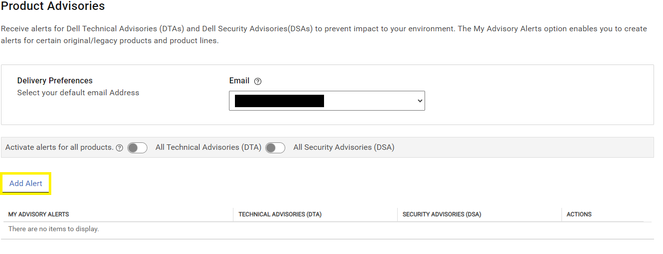 Legg til varselknappalternativ under fanen Produktveiledninger