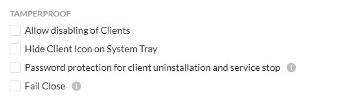 Deaktivieren Sie das Kontrollkästchen Allow Disableling of Clients.