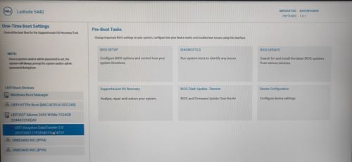 选择可启动的 Thin OS Recovery USB 闪存盘