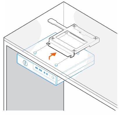 Mounting the computer on to the desk mount