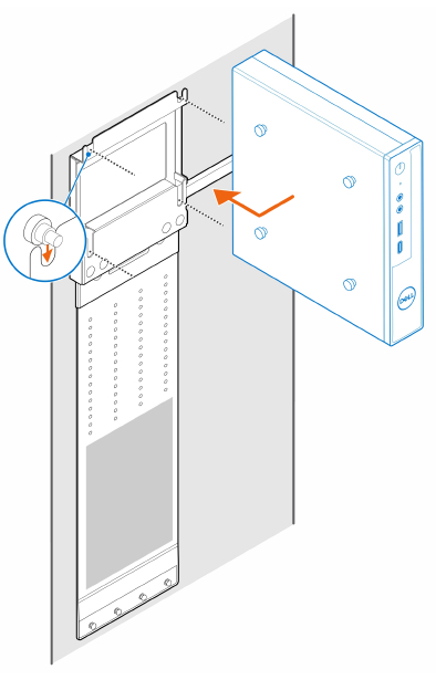 Mounting the computer on the wall mount