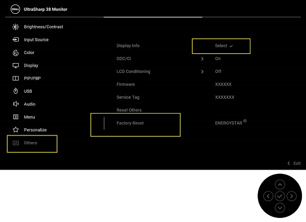 Monitortasten am Dell C2422HE