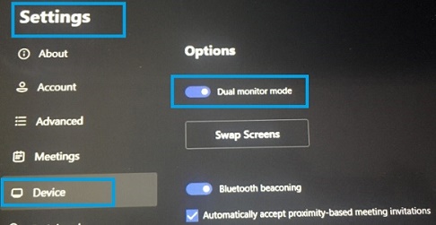 Alternativ for Teams Room med to skjermer