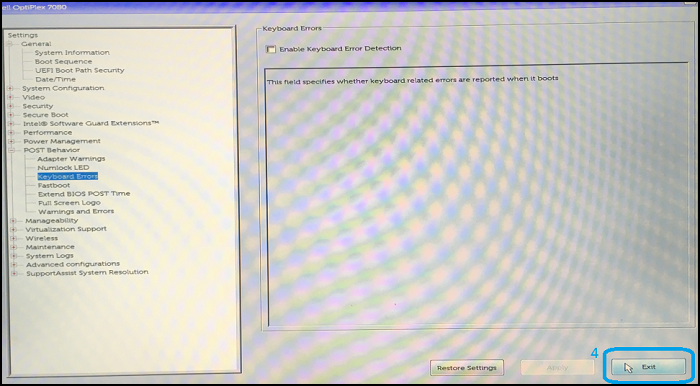 System BIOS komputera firmy Dell