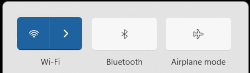 Windows 11 wireless connected panel