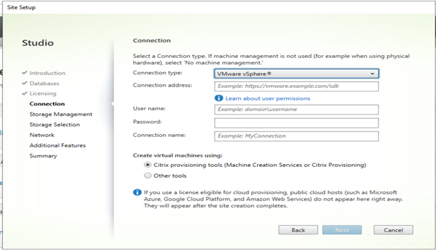 Populating connection type details