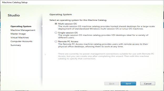 Selecting the operating system type