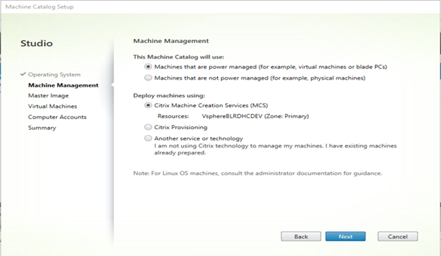 Selecting machines that are power managed