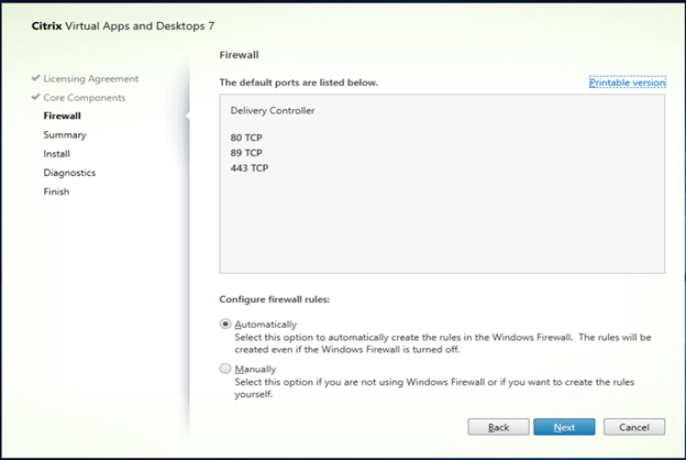 Firewall settings