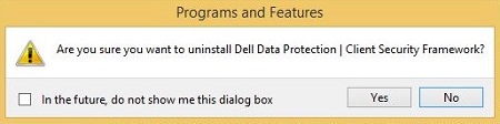 Uninstall prompt