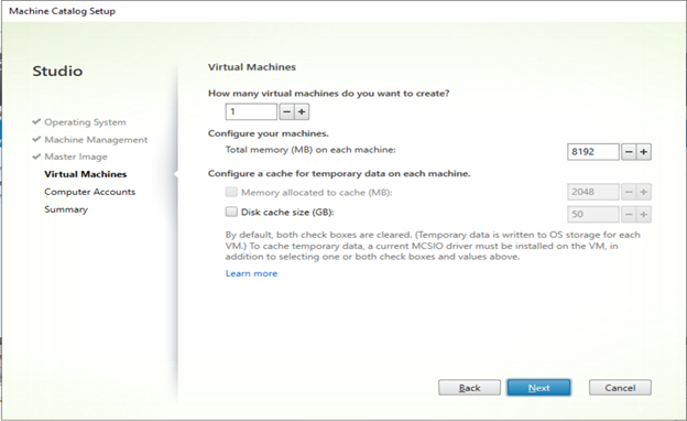 Configurazione di virtual machine